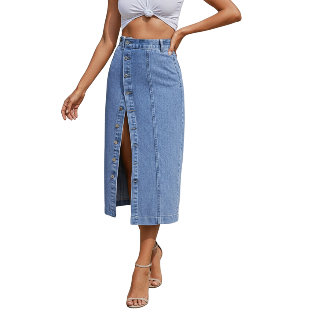 Lily™ - Denim Button Skirt