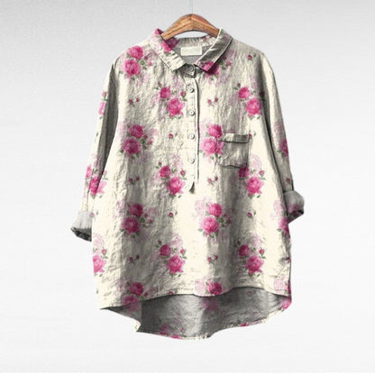 Claire | Elegant Linen Summer Blouse