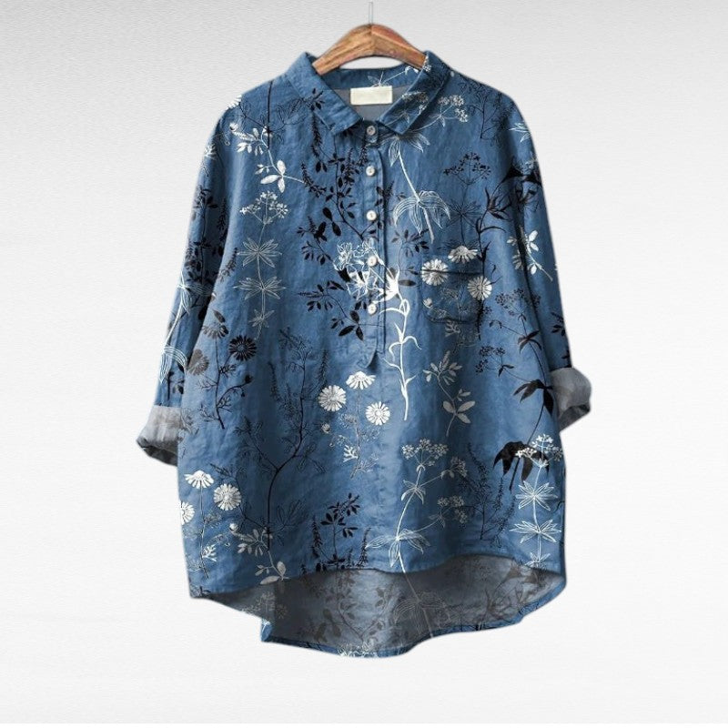 Claire | Elegant Linen Summer Blouse