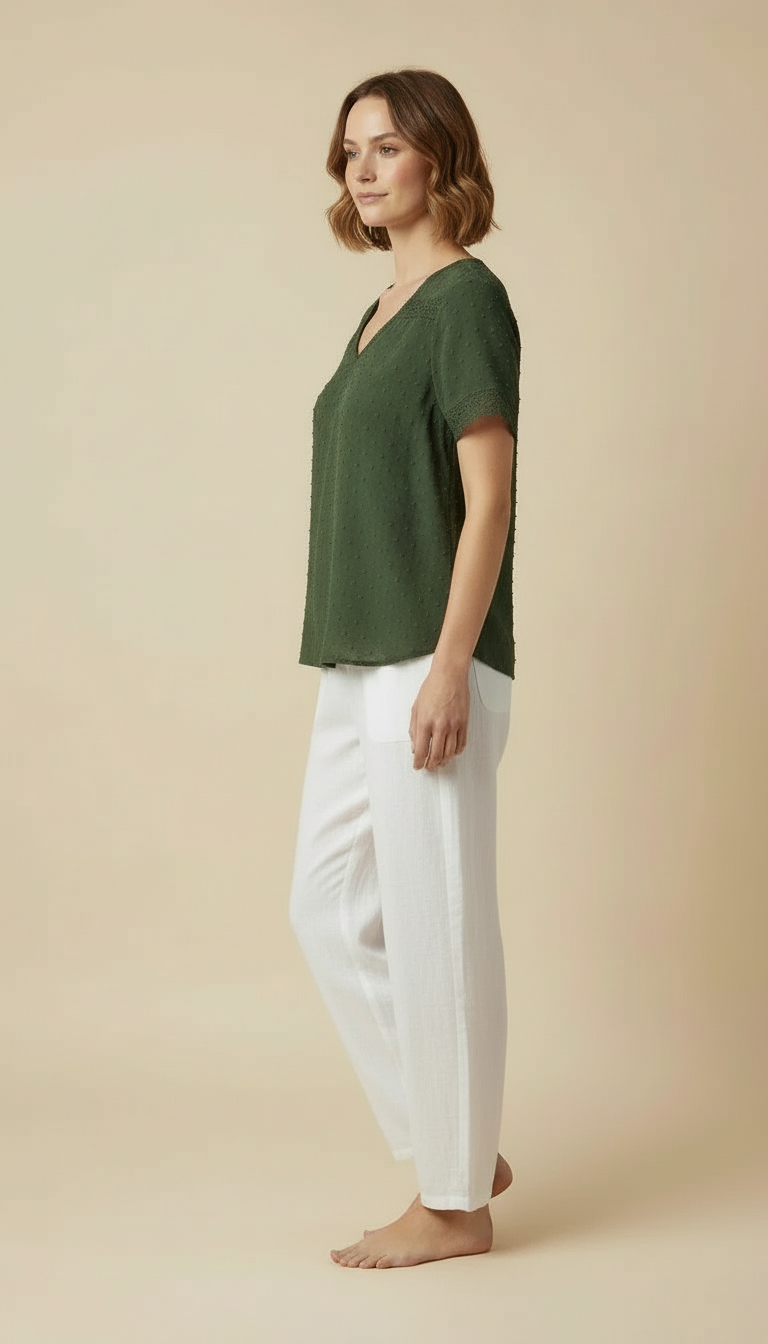 Vanya™ – Elegant V-neck Summer Top