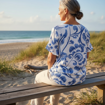 Kiona™ - Elegant Blouse With Floral Print