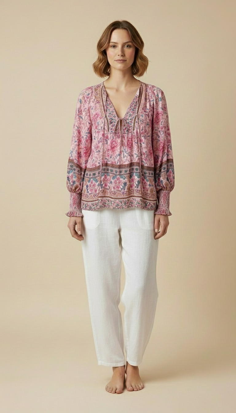 Elowen™ Bohemian Floral Blouse