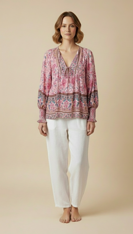 Elowen™ Bohemian Floral Blouse