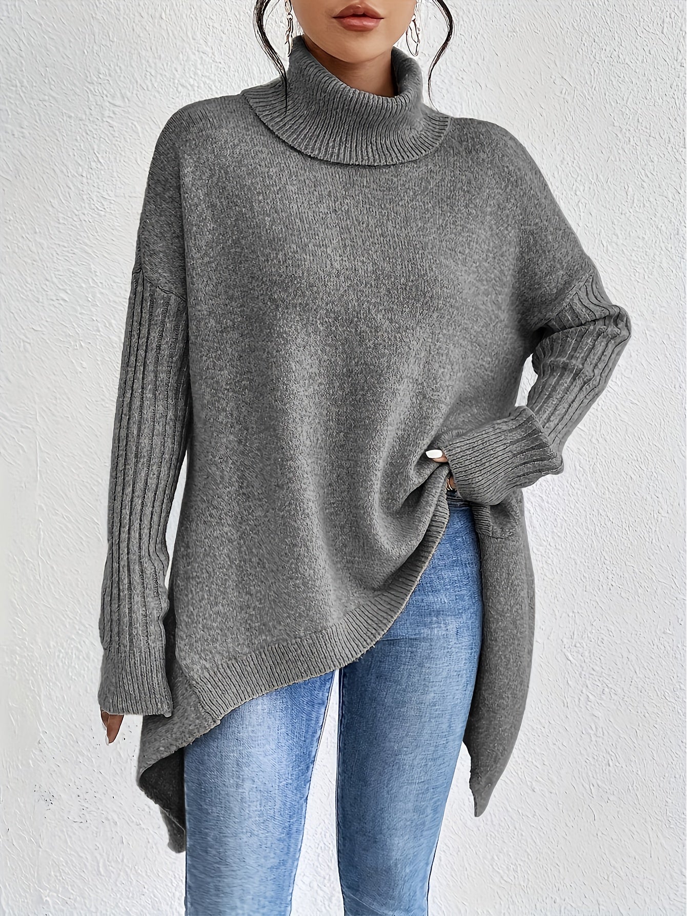 Tahlia™ - Casual Long Sleeve High Neck Sweater