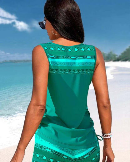 Sylvia | Tankini Featuring Geometric Print