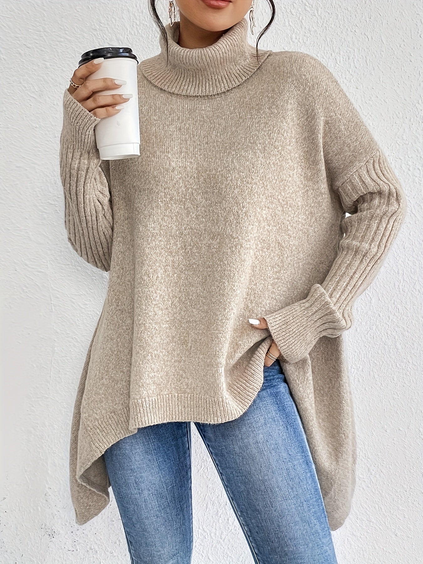 Tahlia™ - Casual Long Sleeve High Neck Sweater