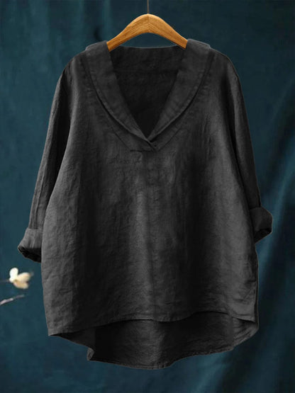 Samantha | Elegant Linen Summer Blouse
