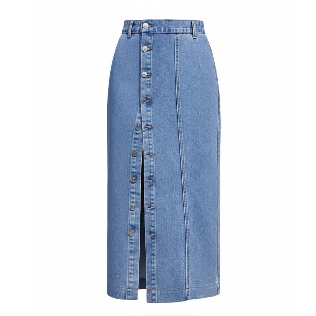 Lily™ - Denim Button Skirt