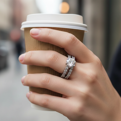 Seraphina™ – Eternal Radiance Ring Set (Gold)