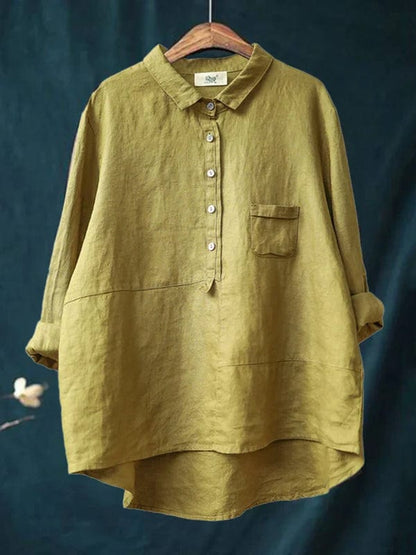 Elvie | Elegant Linen Summer Blouse
