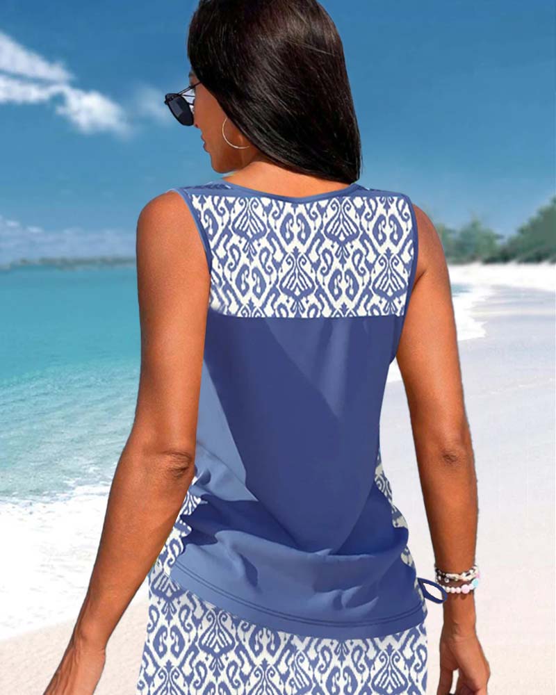 Sylvia | Tankini Featuring Geometric Print