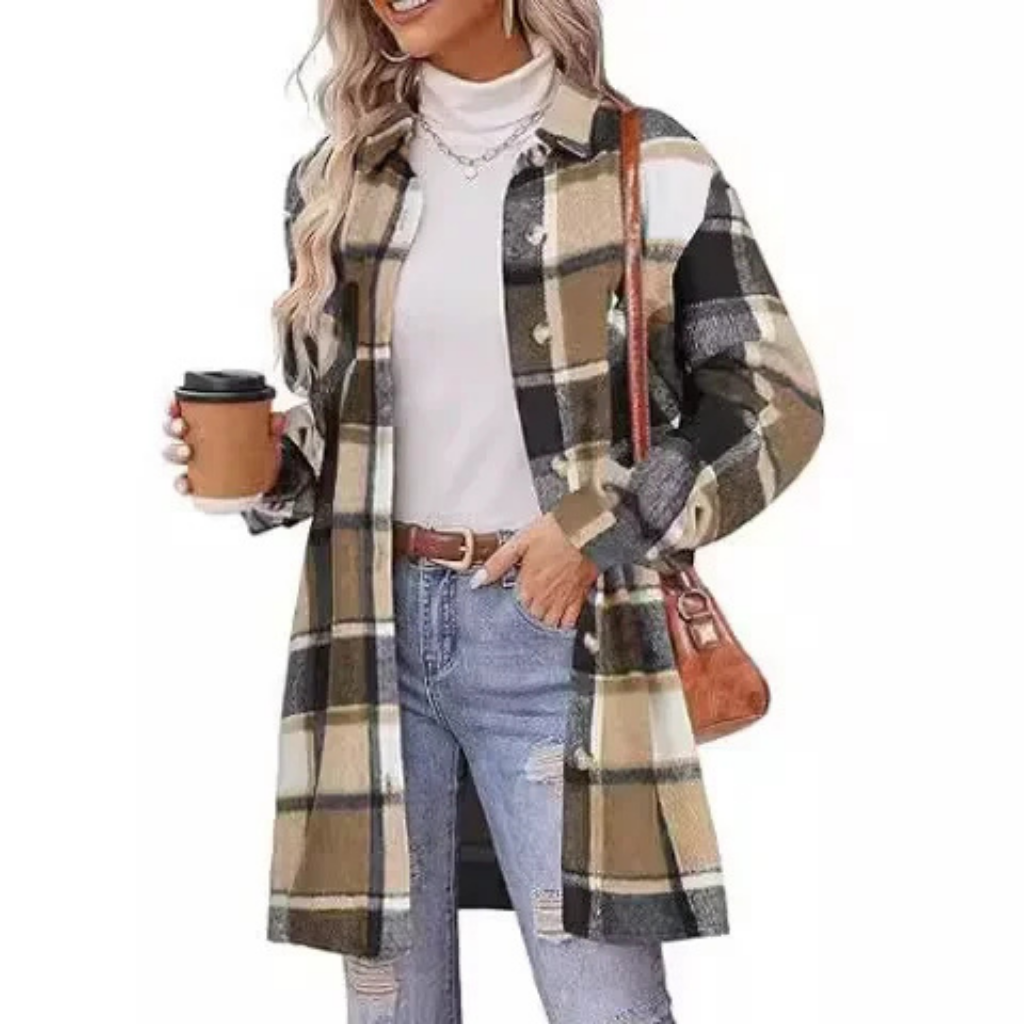 Avery™ - Plaid Button Shirt Jacket