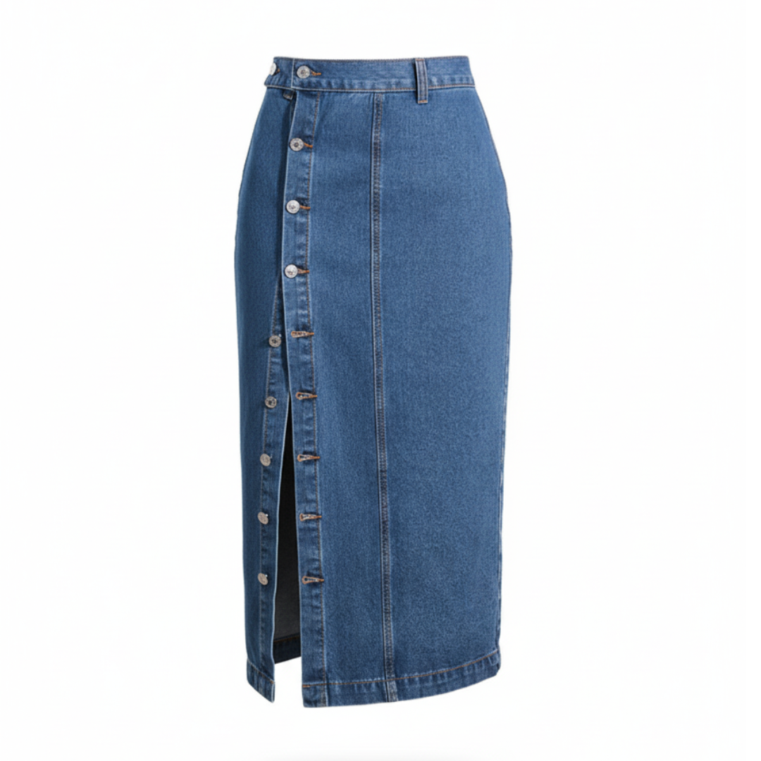Lily™ - Denim Button Skirt