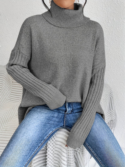 Tahlia™ - Casual Long Sleeve High Neck Sweater
