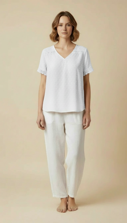 Vanya™ – Elegant V-neck Summer Top