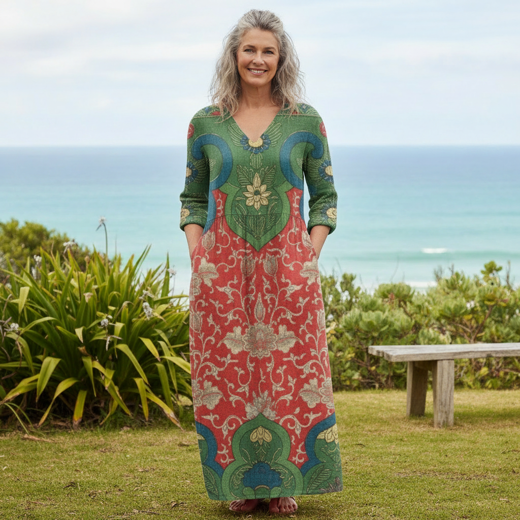 Elowen Vintage Floral Maxi Dress