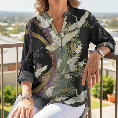 Breezy™ | Chic Flight Print Blouse