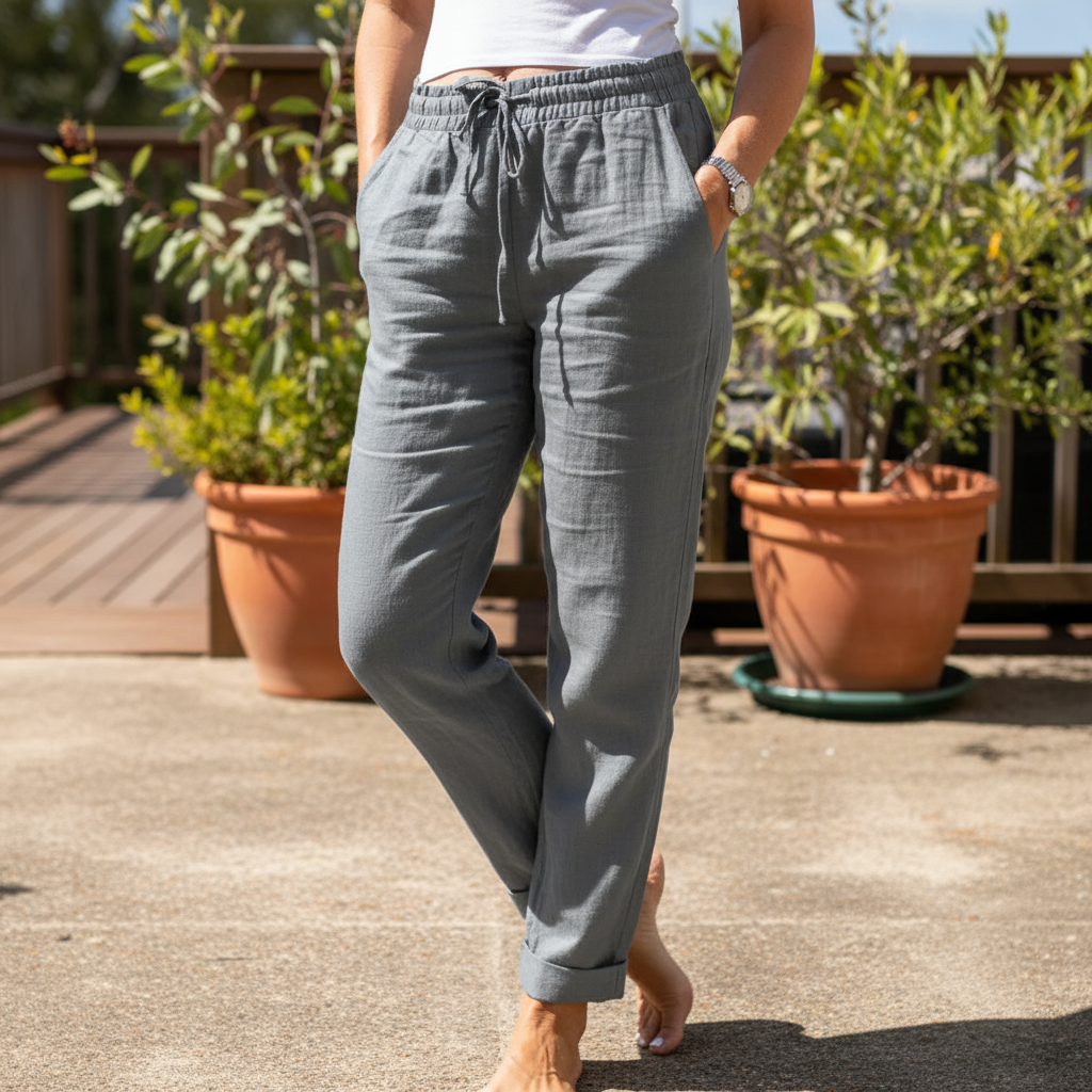 Elisse™ – Cotton-Linen Casual Trousers