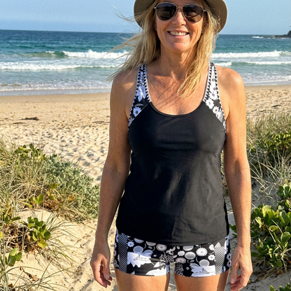 Colette™ - Swimsuit Tank Top with Printed Boxer Set