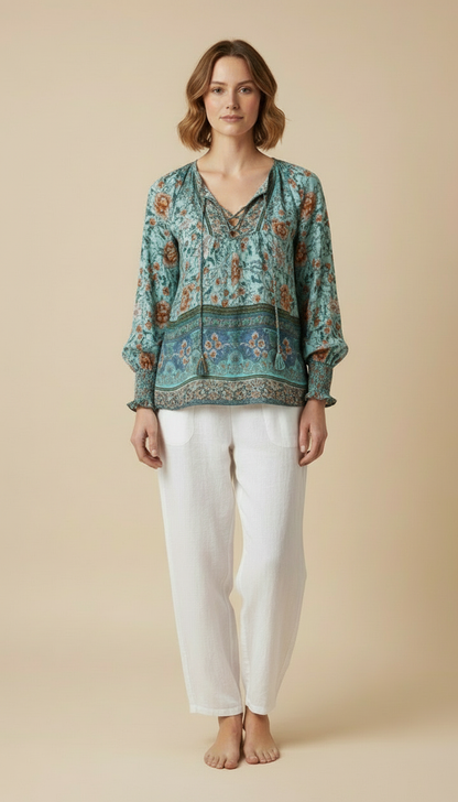 Elowen™ Bohemian Floral Blouse