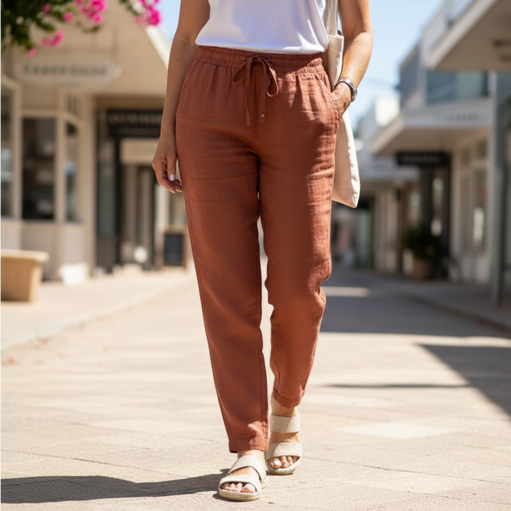 Elisse™ – Cotton-Linen Casual Trousers