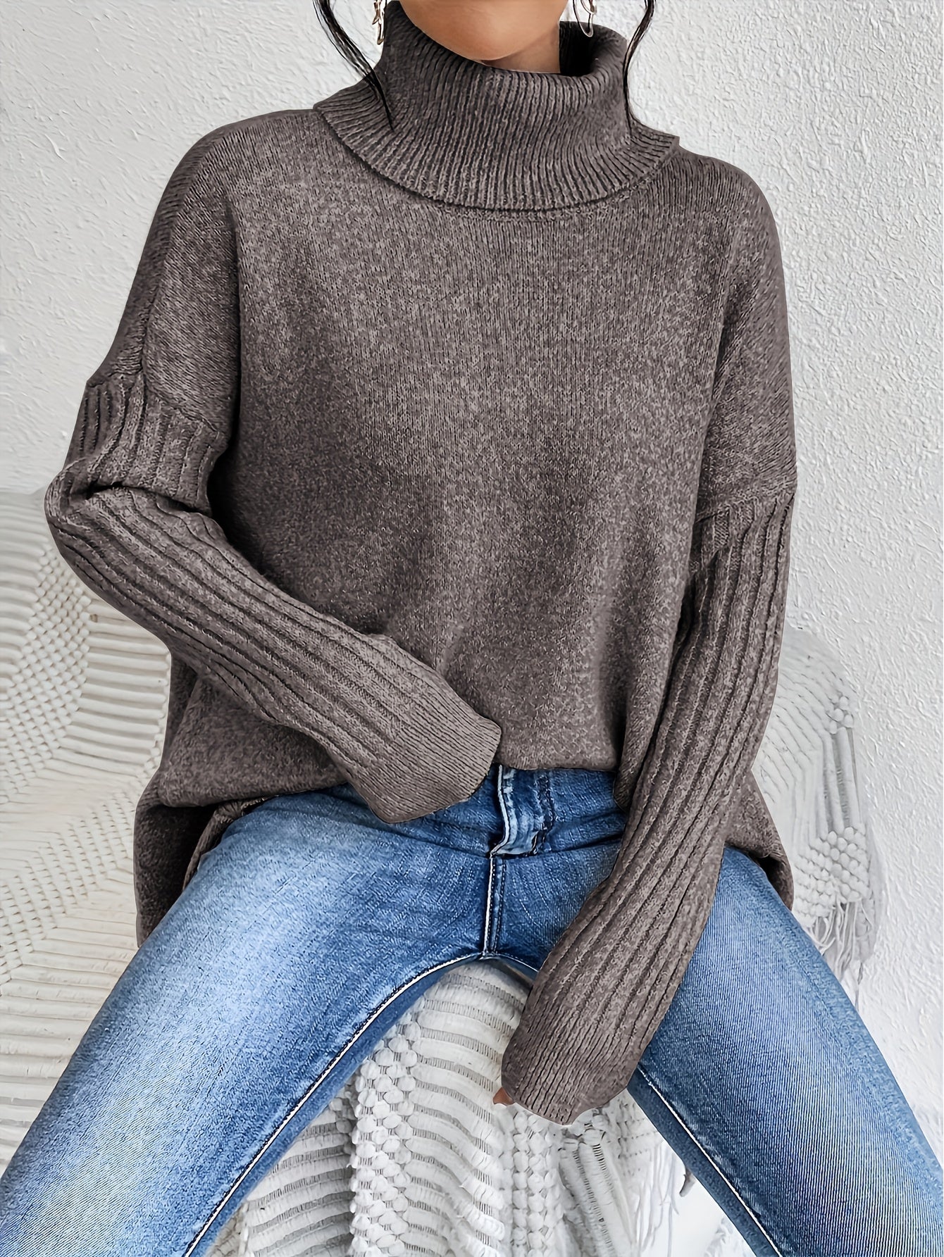 Tahlia™ - Casual Long Sleeve High Neck Sweater