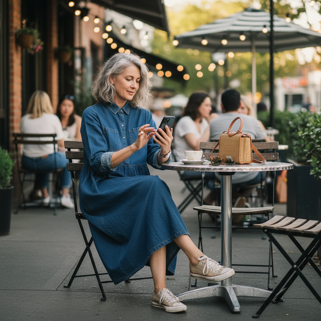 Arden™ – Loose-Fit Denim Shirt Dress