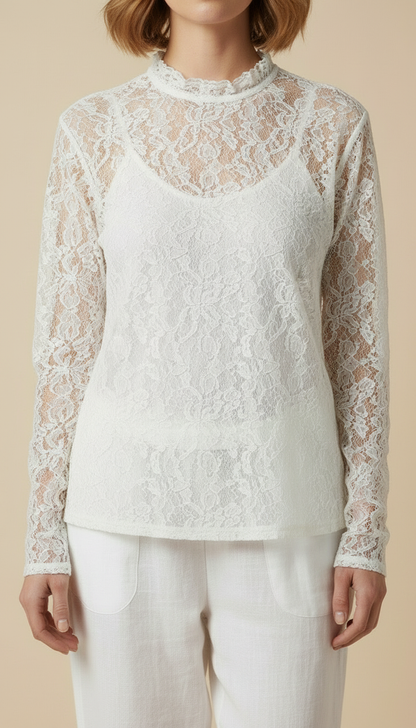 Amaris™ Sheer Embroidered Lace Top