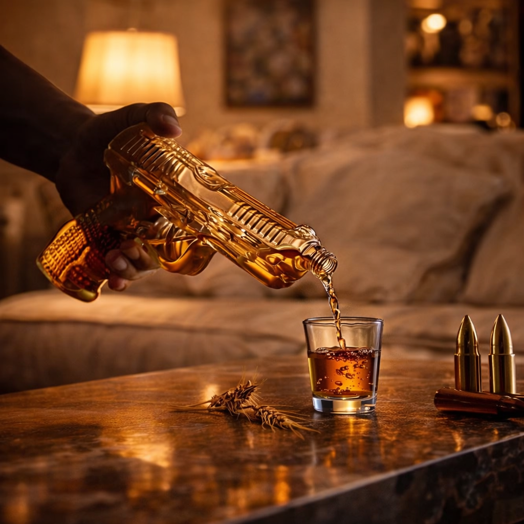 Whisky Bottle – Gun Set Edition with Glasses