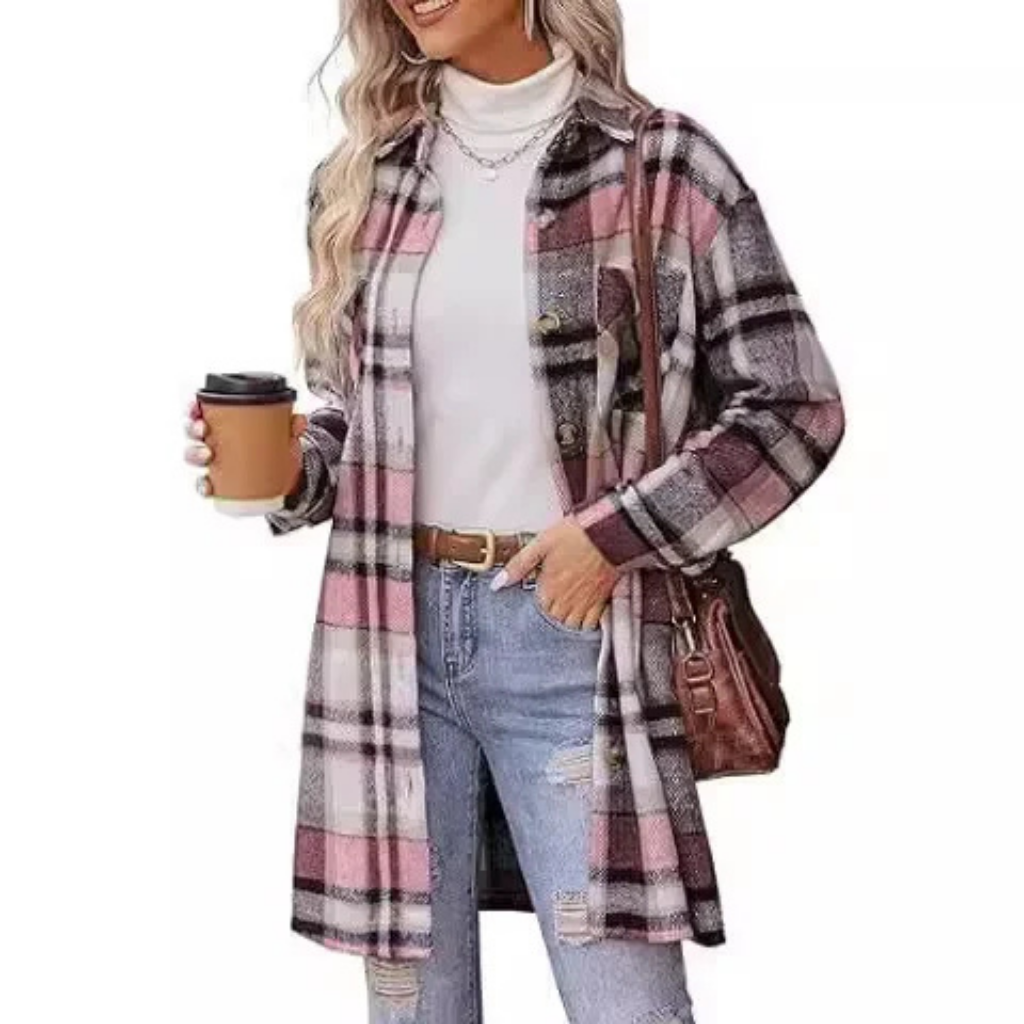 Avery™ - Plaid Button Shirt Jacket