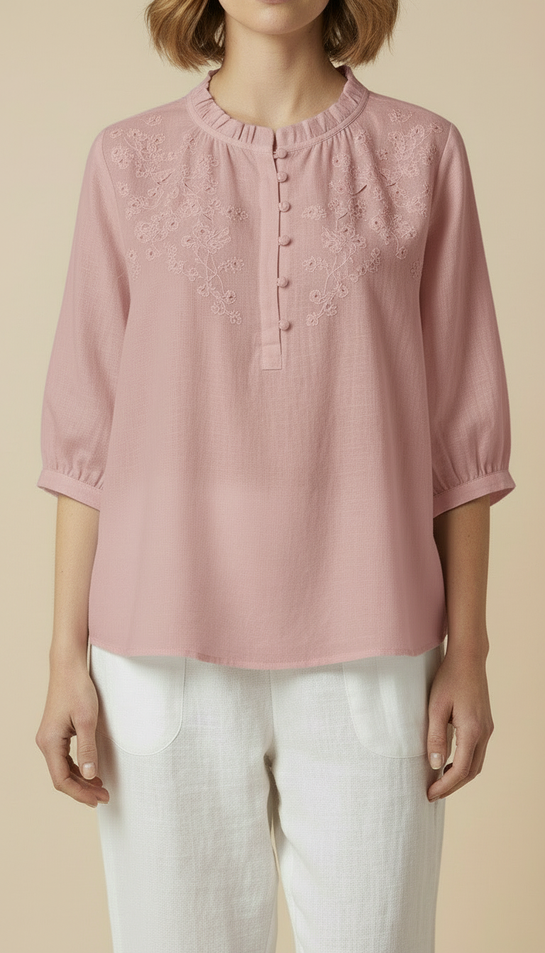 Virelle™ - Elegant Relaxed Cotton Summer Blouse