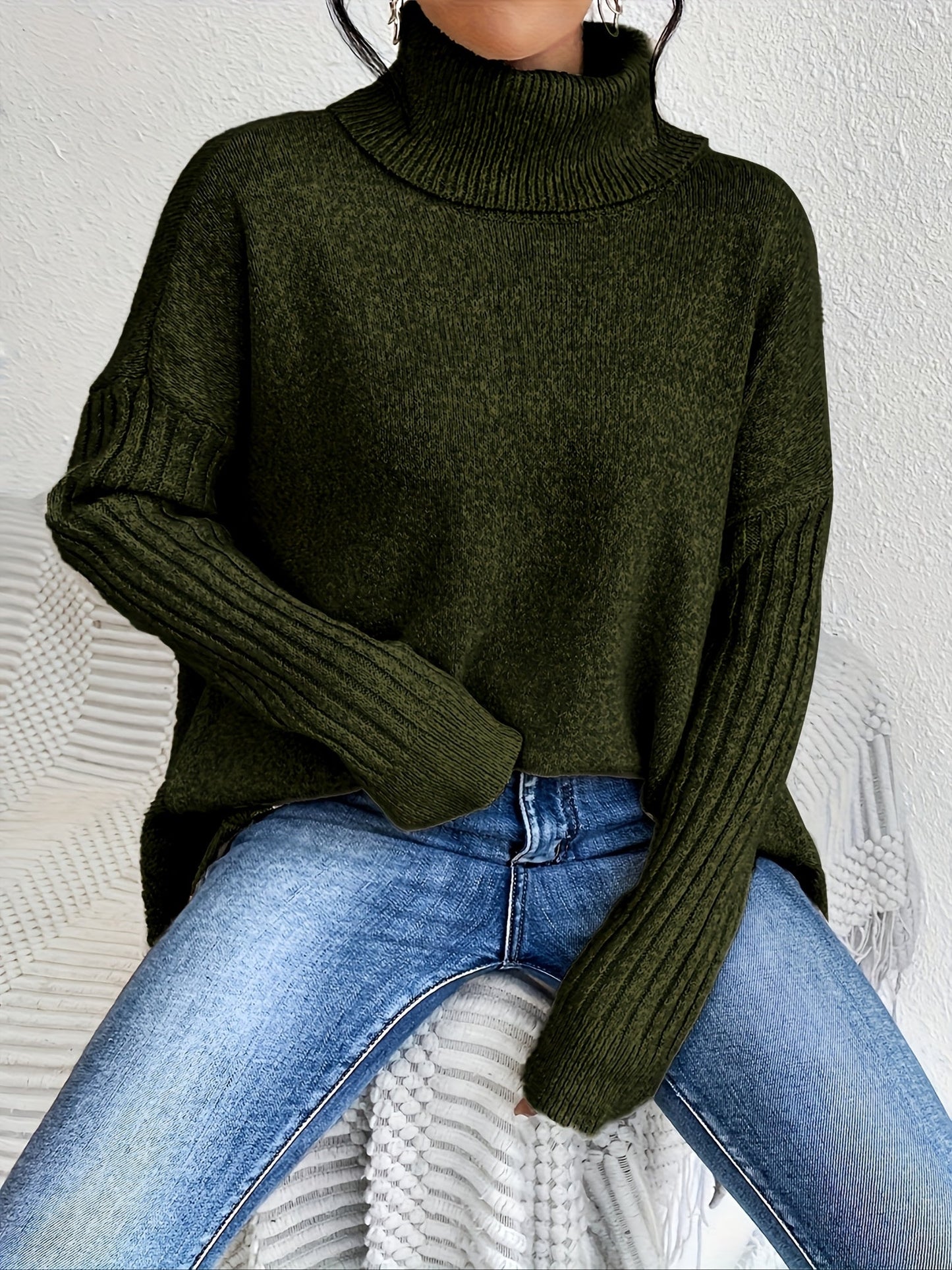 Tahlia™ - Casual Long Sleeve High Neck Sweater