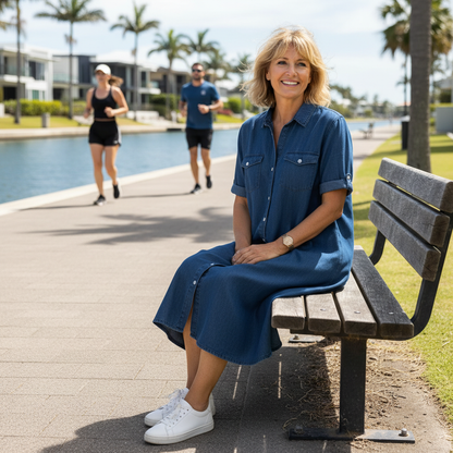 Calista™ – A-Line Denim Shirt Dress