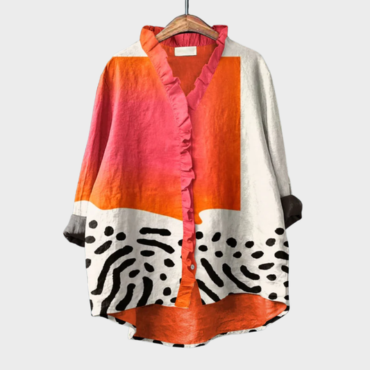 Melinda | Elegant Linen Summer Blouse