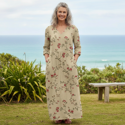 Elowen Vintage Floral Maxi Dress