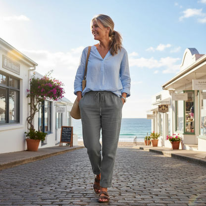 Elisse™ – Cotton-Linen Casual Trousers