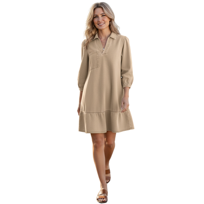 Lena™ - Denim V-Neck Dress