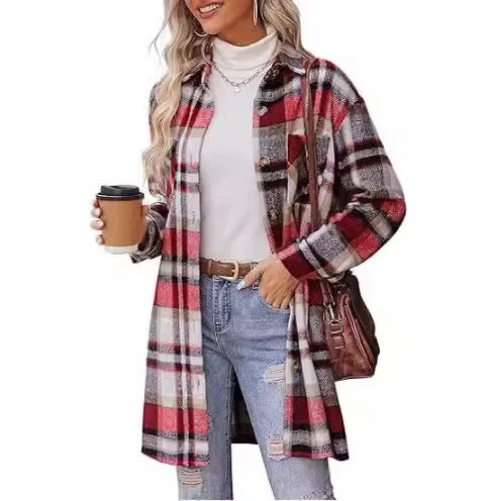 Avery™ - Plaid Button Shirt Jacket