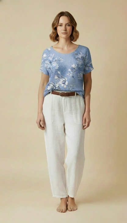 Jessica™ - Casual T-shirt With Floral Print