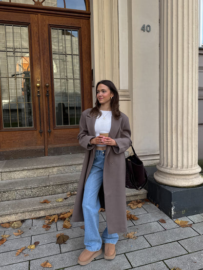 Alva oversized frakke - Taupe