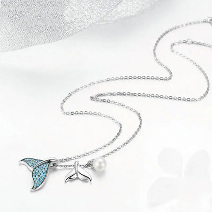 Whale Tail Pearl Ocean Necklace