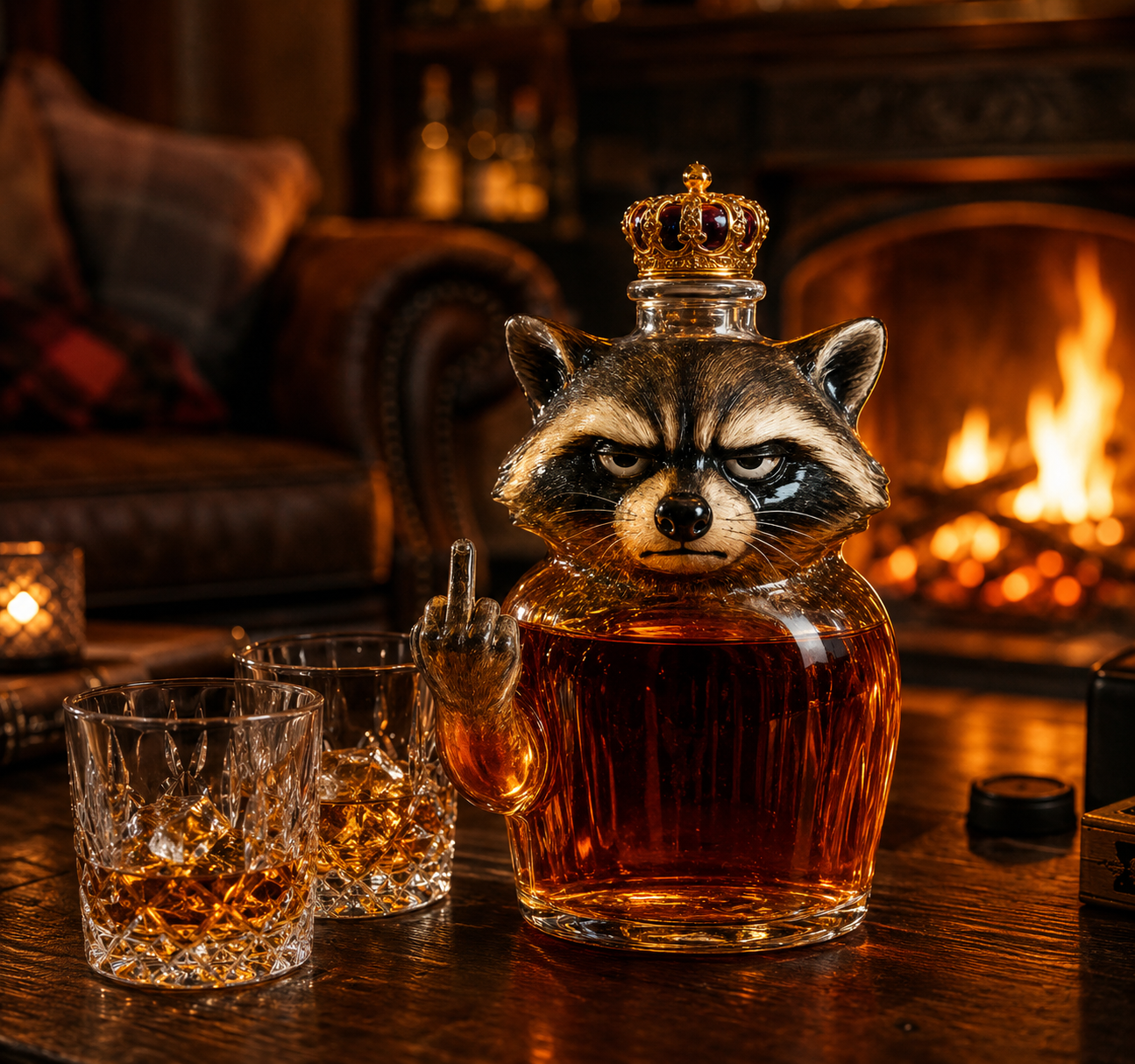 Whisky Bottle — Rebel Raccoon Edition