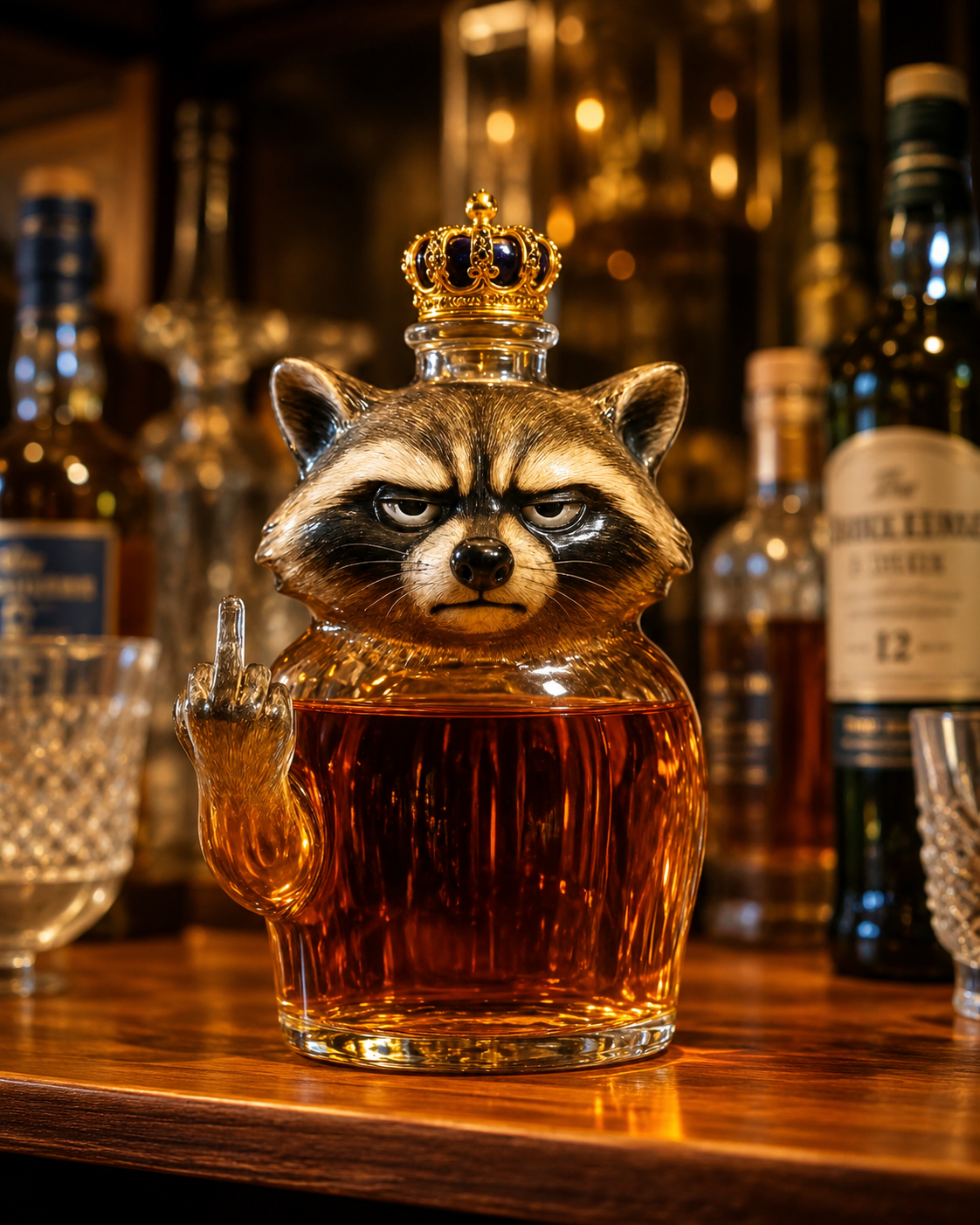 Whisky Bottle — Rebel Raccoon Edition