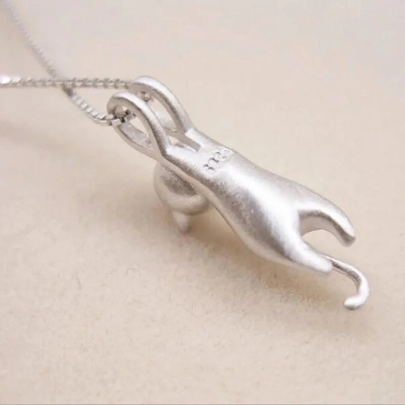 Playful necklace with kittens in 925 silver