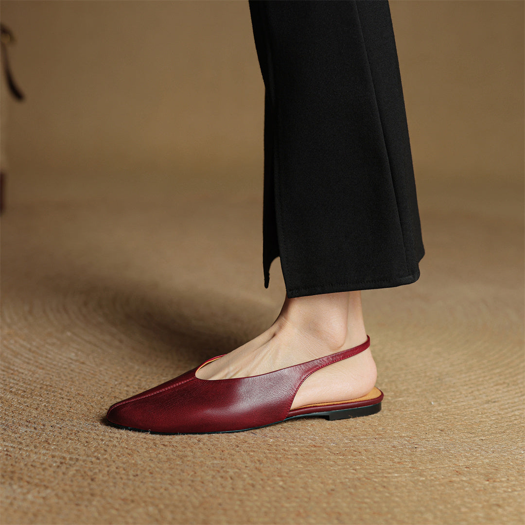 Juliet™ Genuine Leather Slingback Flats