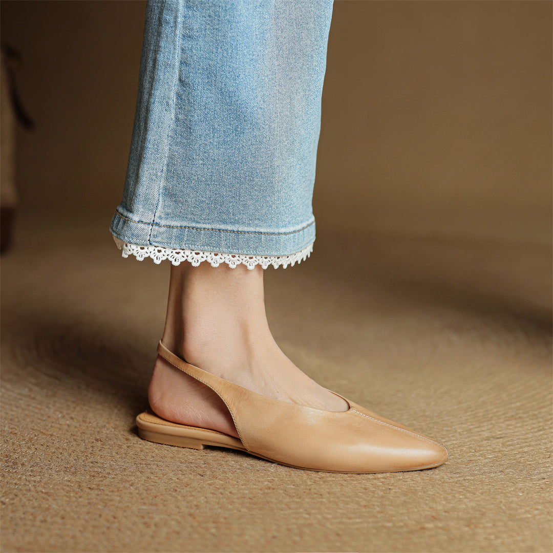 Juliet™ Genuine Leather Slingback Flats