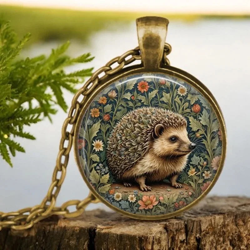 Forest Spirit Animal Glass Pendant Necklace