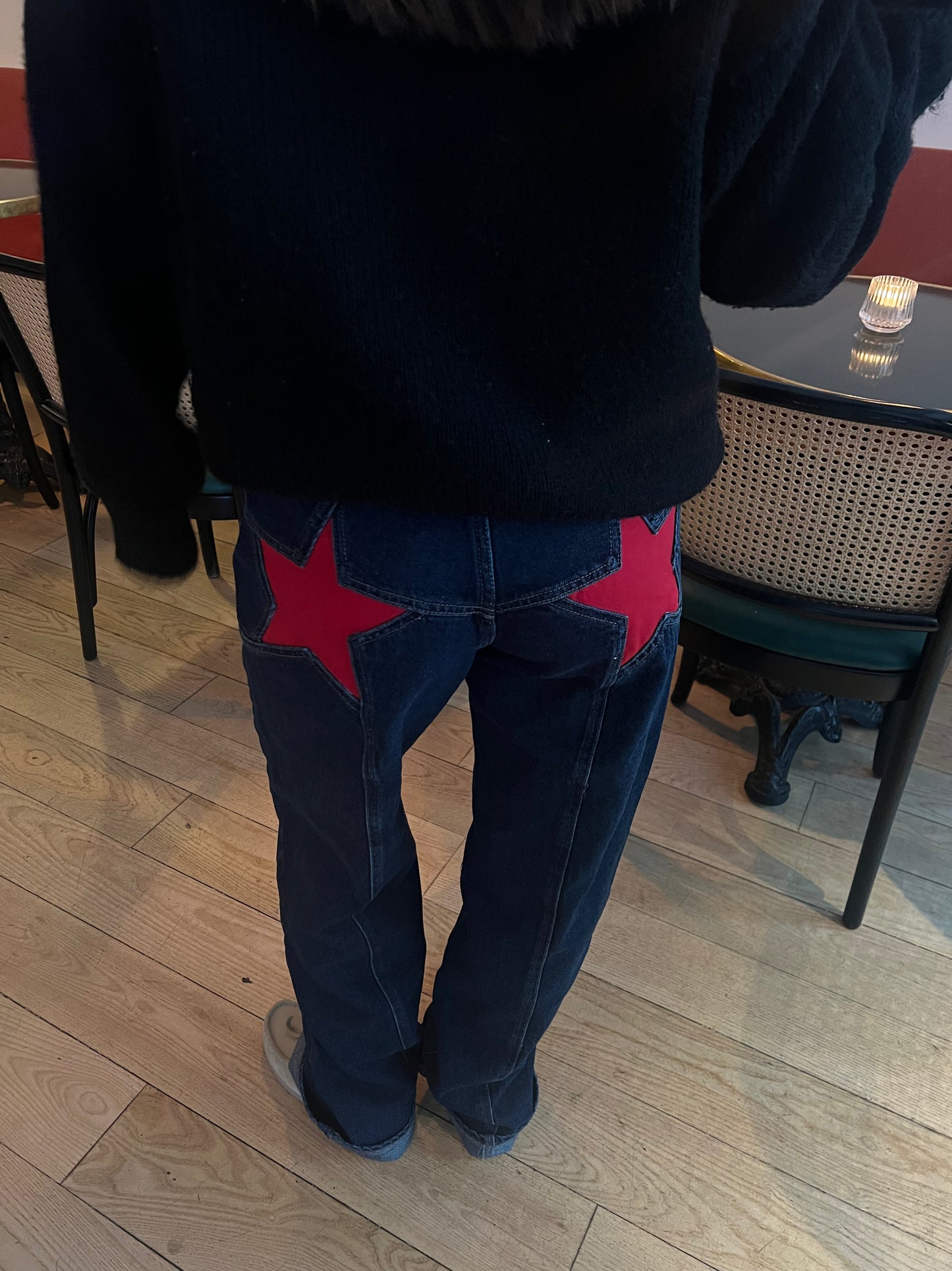 Star Jeans™ With Red Stars - Wide Leg 100% Cotton