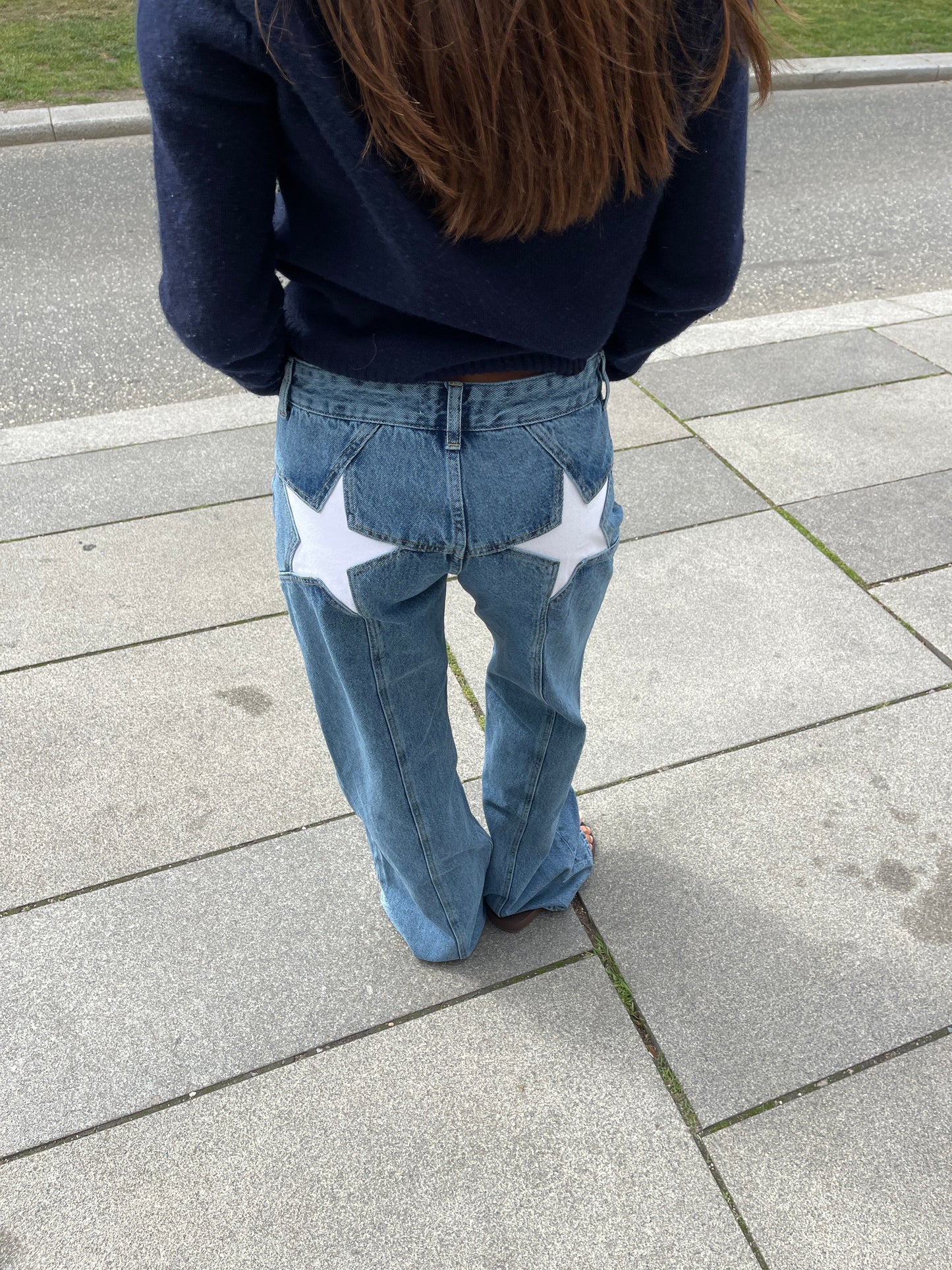 Star Jeans™ With Red Stars - Wide Leg 100% Cotton