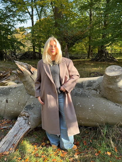 Alva oversized frakke - Taupe